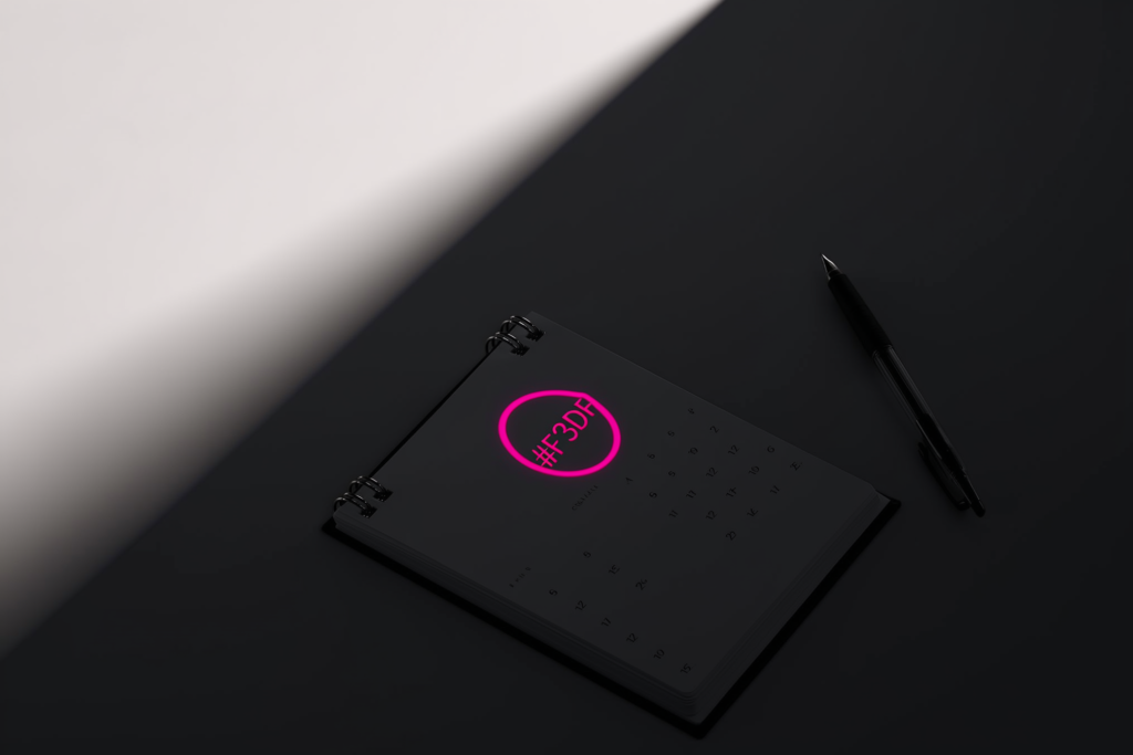 A year planner on a dark surface with one date circled in coral.