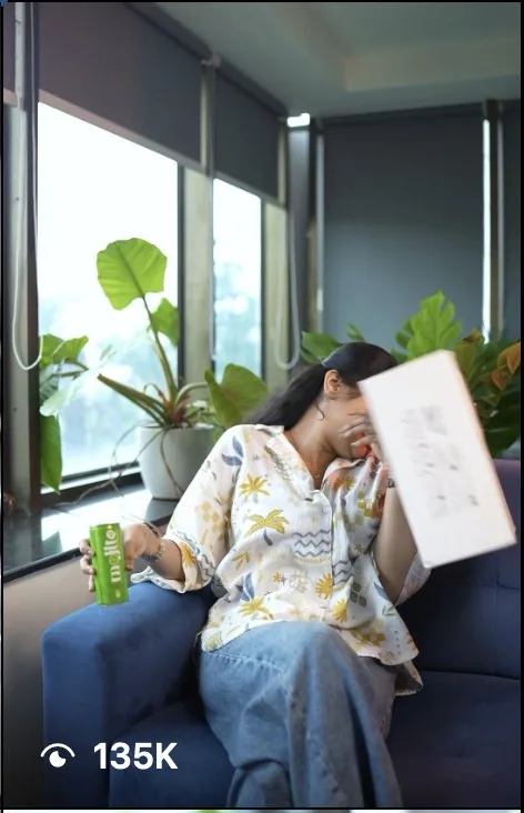 Swaras lifestyle Instagram reel, beachside refresher vibe
