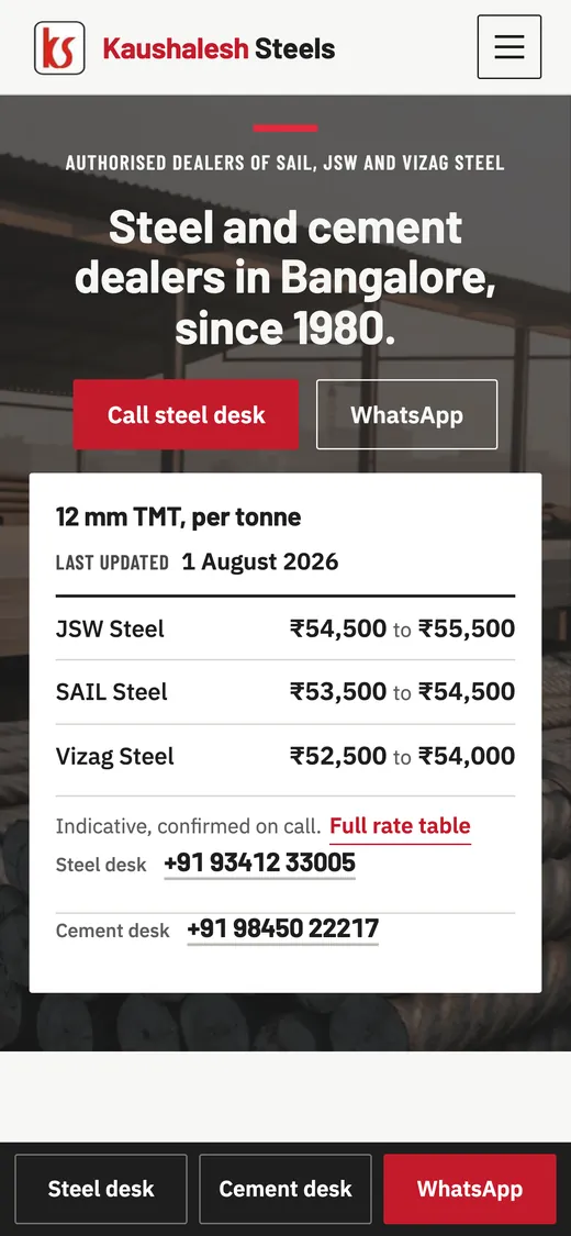 The site on a phone