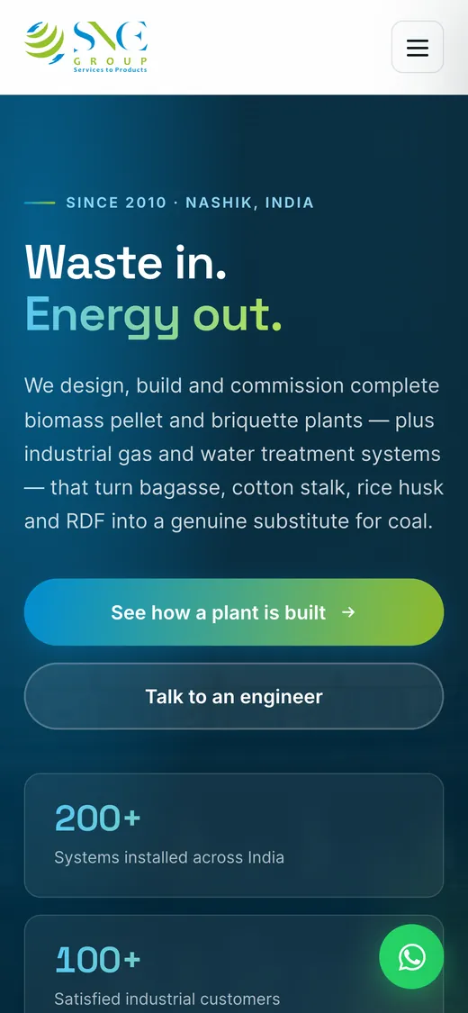 The site on a phone