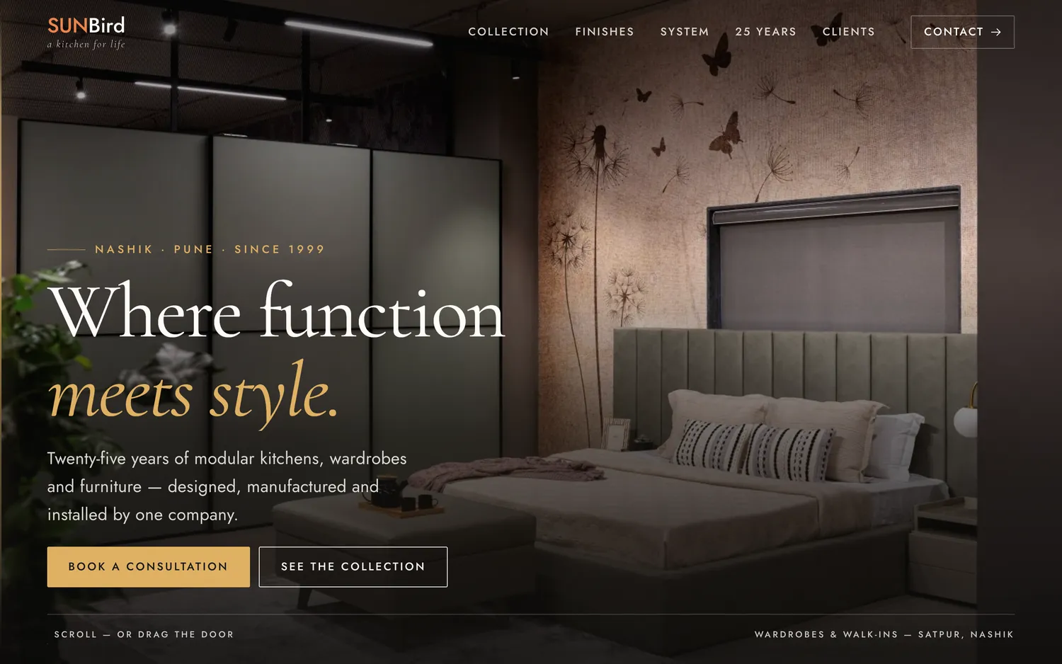 SunBird Modular Furniture website, built by DESENO, desktop view
